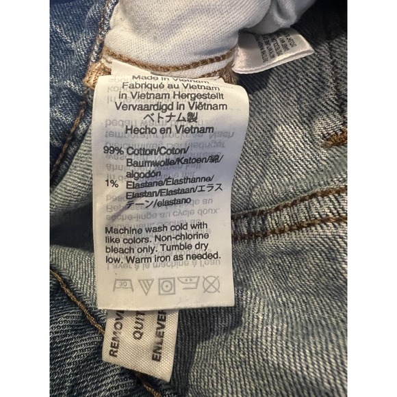 MADEWELL Womens Jeans HI-RISE SLIM BOYJEAN Medium Wash Raw Hem Sz 26 - Picture 5 of 5